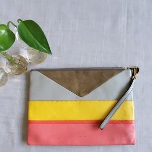 Fossil Large Multi Color Wristlet Clutch